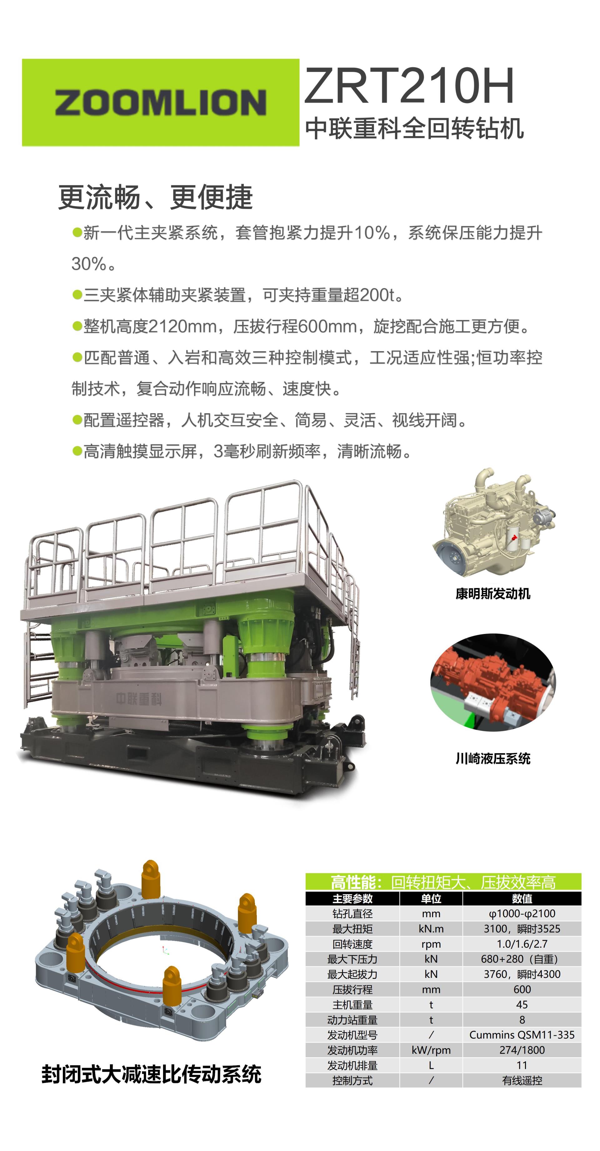 ZRT210H_产品型号_产品段位_小类_基础施工机械_工程机械_产品中心_9001cc金沙以诚为本